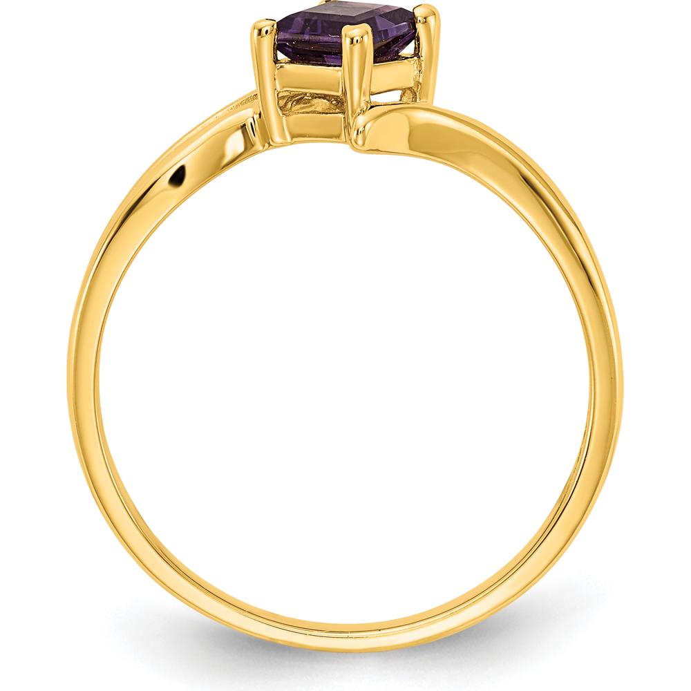 14K Yellow Gold 4mm Princess Cut Amethyst Ring - 0.33 Carat Total Amethyst Weight by Monteluci Fine Jewelry