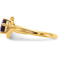 14K Yellow Gold 4mm Princess Cut Amethyst Ring - 0.33 Carat Total Amethyst Weight by Monteluci Fine Jewelry
