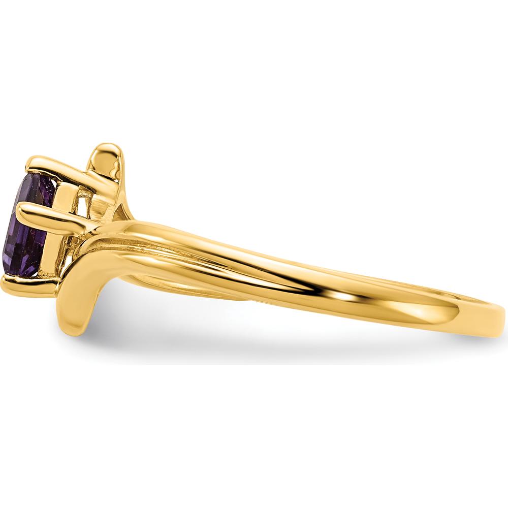14K Yellow Gold 4mm Princess Cut Amethyst Ring - 0.33 Carat Total Amethyst Weight by Monteluci Fine Jewelry