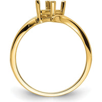 14K Yellow Gold 4mm Princess Cut Gemstone Ring Mounting - Customizable for Any Gemstone by Monteluci Fine Jewelry