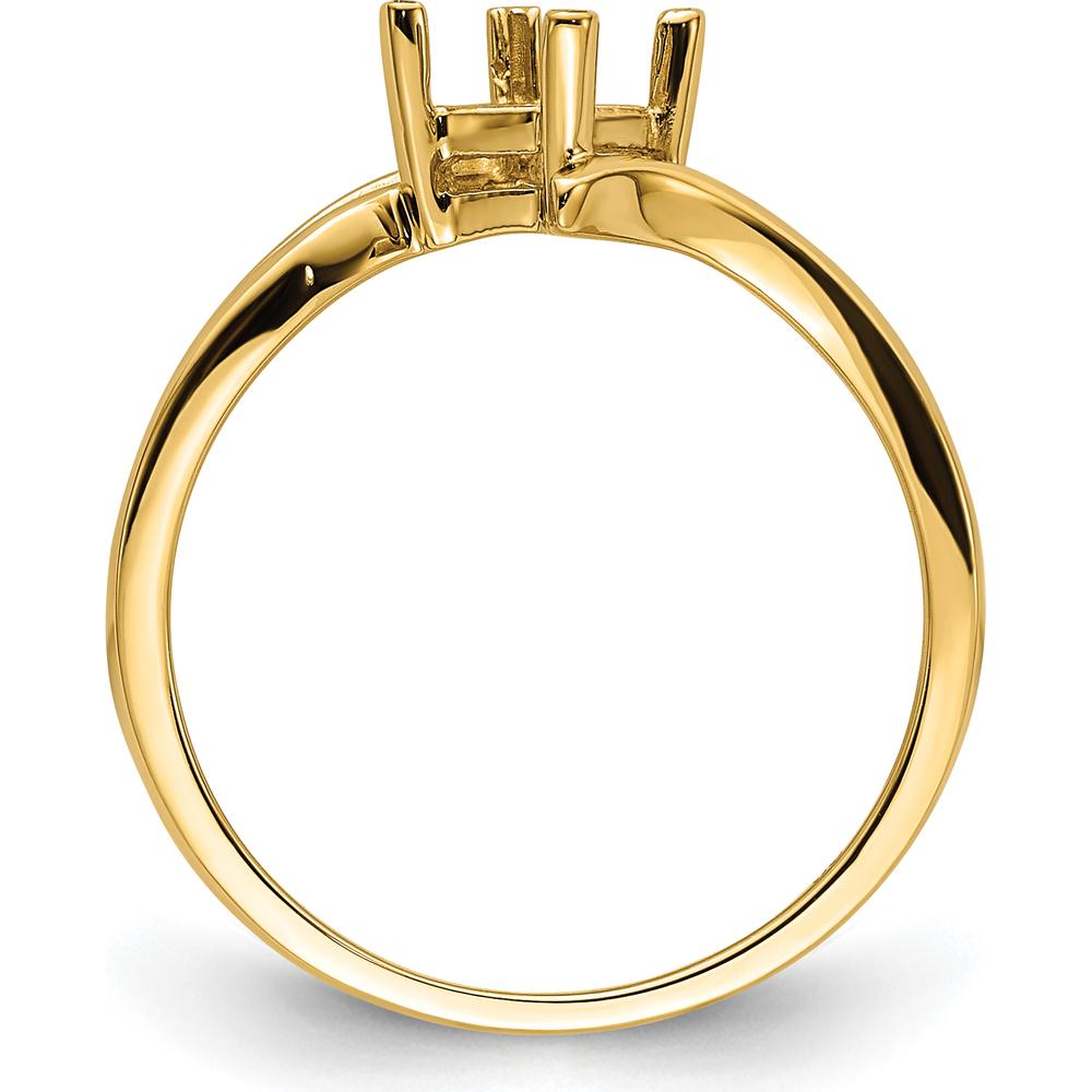 14K Yellow Gold 4mm Princess Cut Gemstone Ring Mounting - Customizable for Any Gemstone by Monteluci Fine Jewelry