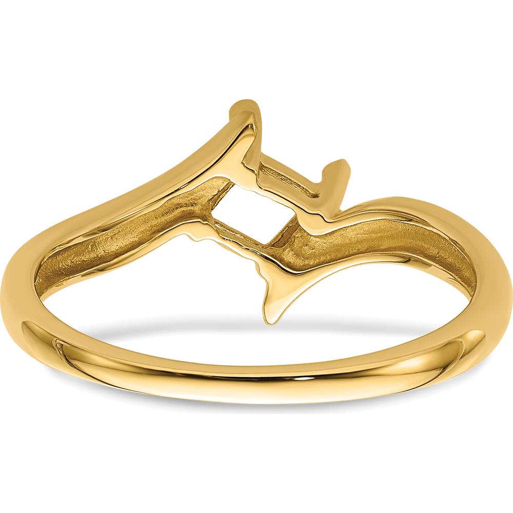 14K Yellow Gold 4mm Princess Cut Gemstone Ring Mounting - Customizable for Any Gemstone by Monteluci Fine Jewelry