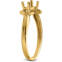 14K Yellow Gold 4mm Princess Cut Gemstone Ring Mounting - Customizable for Any Gemstone by Monteluci Fine Jewelry