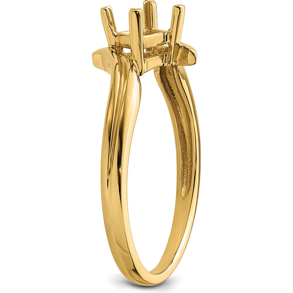 14K Yellow Gold 4mm Princess Cut Gemstone Ring Mounting - Customizable for Any Gemstone by Monteluci Fine Jewelry