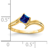 14K Yellow Gold 4mm Princess Cut Sapphire Ring - 0.48 Carat Total Sapphire Weight by Monteluci Fine Jewelry