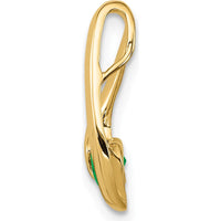 14K Yellow Gold 4mm Round Emerald Pendant with Faceted Stone - 0.28 Carat Total Emerald Weight by Monteluci Fine Jewelry