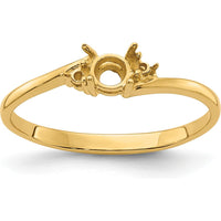 14K Yellow Gold 4mm Round Gemstone Ring Mounting - Polished Finish by Monteluci Fine Jewelry