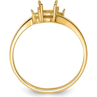14K Yellow Gold 4mm Round Gemstone Ring Mounting - Polished Finish by Monteluci Fine Jewelry
