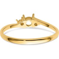 14K Yellow Gold 4mm Round Gemstone Ring Mounting - Polished Finish by Monteluci Fine Jewelry