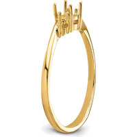 14K Yellow Gold 4mm Round Gemstone Ring Mounting - Polished Finish by Monteluci Fine Jewelry