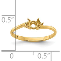 14K Yellow Gold 4mm Round Gemstone Ring Mounting - Polished Finish by Monteluci Fine Jewelry