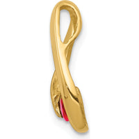 14K Yellow Gold 4mm Round Ruby Chain Slide Pendant - 0.35 Carat Total Ruby Weight by Monteluci Fine Jewelry