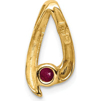 14K Yellow Gold 4mm Round Ruby Chain Slide Pendant - 0.35 Carat Total Ruby Weight by Monteluci Fine Jewelry