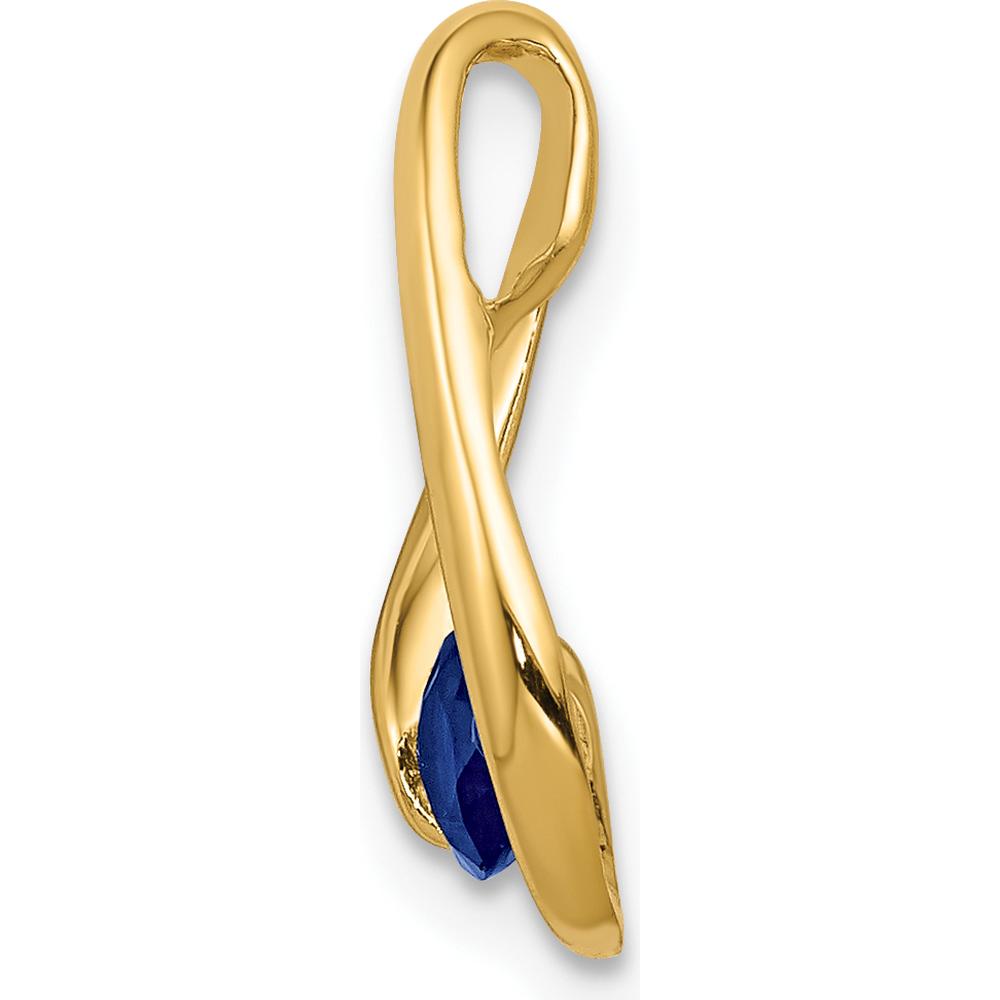 14K Yellow Gold 4mm Round Sapphire Pendant - 0.35 Carat Sapphire by Monteluci Fine Jewelry