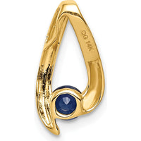 14K Yellow Gold 4mm Round Sapphire Pendant - 0.35 Carat Sapphire by Monteluci Fine Jewelry
