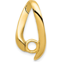 14K Yellow Gold 4mm Round Stone Chain Slide Mounting - Polished Finish by Monteluci Fine Jewelry