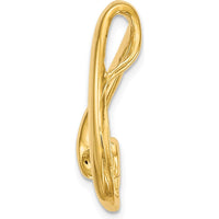 14K Yellow Gold 4mm Round Stone Chain Slide Mounting - Polished Finish by Monteluci Fine Jewelry