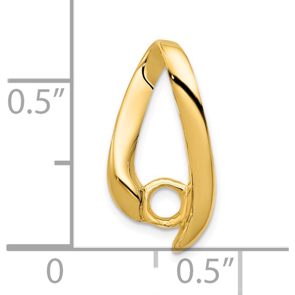 14K Yellow Gold 4mm Round Stone Chain Slide Mounting - Polished Finish by Monteluci Fine Jewelry