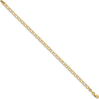 14K Yellow Gold 4mm Solid Double Link 7" Charm Bracelet by Oro Pregiato