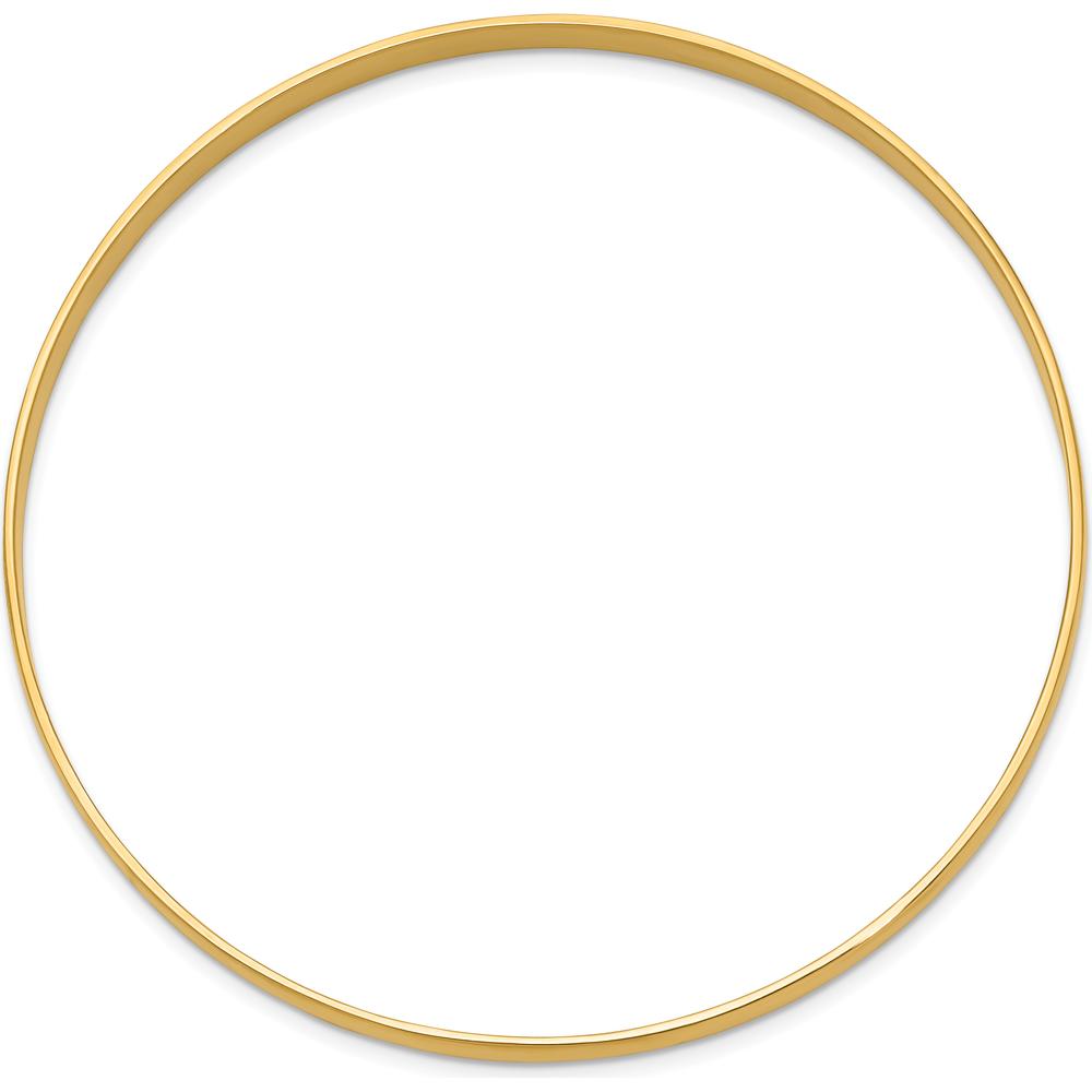 14K Yellow Gold 4mm Solid Polished Half-Round Slip-On Bangle Bracelet - Elegant and Timeless by Oro Pregiato