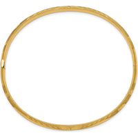 14K Yellow Gold 5.00mm Hinged Round Bangle Bracelet with Florentine Engraving and Diamond-Cut Finish by Oro Pregiato