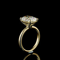 14K Yellow Gold 5.09 Carat Cushion Brilliant Cut Solitaire Ring with D VVS2 Lab Diamond - IGI Certified - Covaloro Fine Jewelry