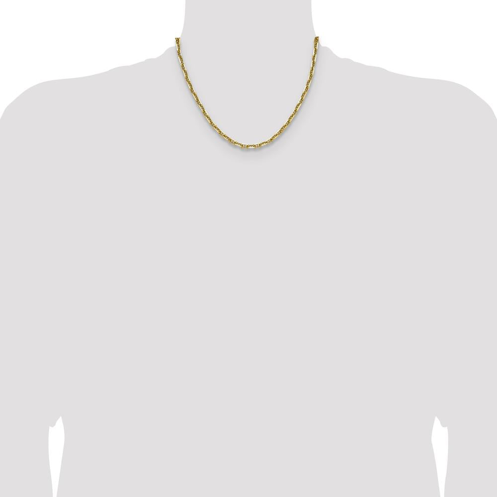 14K Yellow Gold 5.0mm Diamond-Cut Mariner Anchor Chain Necklace - 18 inches by Oro Pregiato