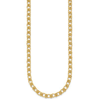 14K Yellow Gold 5.0mm Fancy Knot Link Bracelet with Polished and Textured Finish - 7.5" by 0
