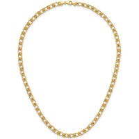 14K Yellow Gold 5.0mm Fancy Knot Link Bracelet with Polished and Textured Finish - 7.5" by 0
