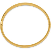 14K Yellow Gold 5/16" Oversized High Polished Hinged Oval Bangle Bracelet - 6.00mm Width by Oro Pregiato