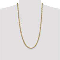 14K Yellow Gold 5.25mm Semi-Solid Miami Cuban Chain - 28-inch by Oro Pregiato