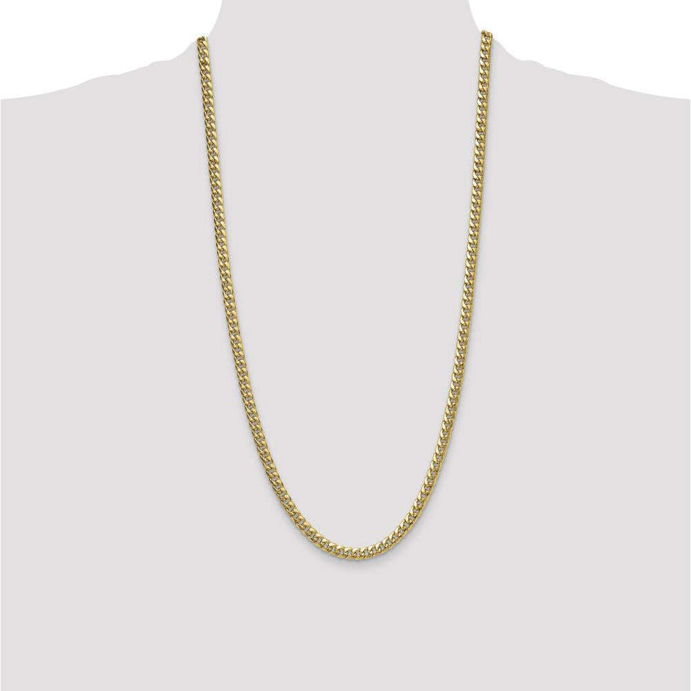 14K Yellow Gold 5.25mm Semi-Solid Miami Cuban Chain - 28-inch by Oro Pregiato
