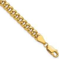 14K Yellow Gold 5.25mm Semi-Solid Miami Cuban Chain Bracelet by Oro Pregiato