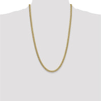 14K Yellow Gold 5.25mm Semi-Solid Miami Cuban Chain Necklace - 26 inches by Oro Pregiato