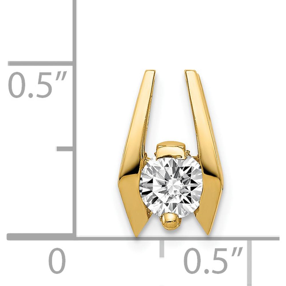 14K Yellow Gold 5.25mm Stone Slide Mounting for Fancy or Reversible Omega Chain by Oro Pregiato