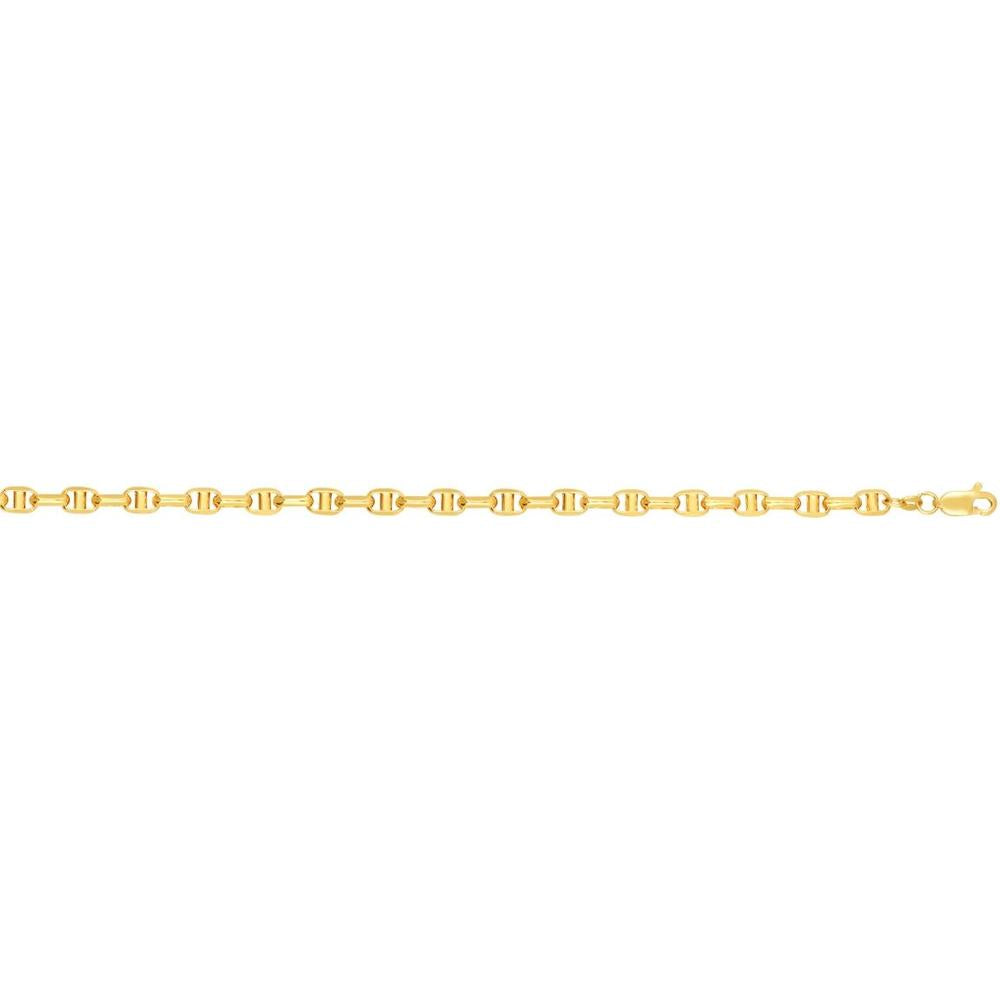14K Yellow Gold 5.2mm Lite Anchor Chain Necklace - 24" by Orozza Fine Jewelry