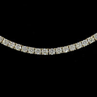 14K Yellow Gold 5.33 Carat Round Brilliant Lab Diamond Tennis Necklace with Prong Setting - 197 Stones, E-F Color VS1 Clarity - Covaloro Fine Jewelry