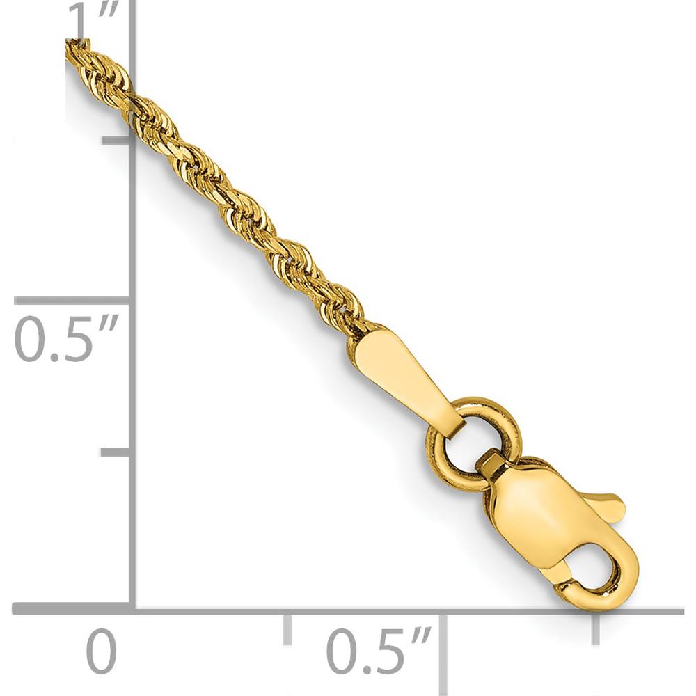 14K Yellow Gold 5.5" Diamond-Cut Rope Bracelet with Lobster Clasp