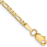 14K Yellow Gold 5.5" Flat Figaro Chain Bracelet with Lobster Clasp by Oro Pregiato
