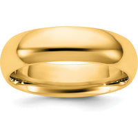 14K Yellow Gold 5.5mm Comfort Fit Domed Wedding Band Size 12 by Luciano & Cie