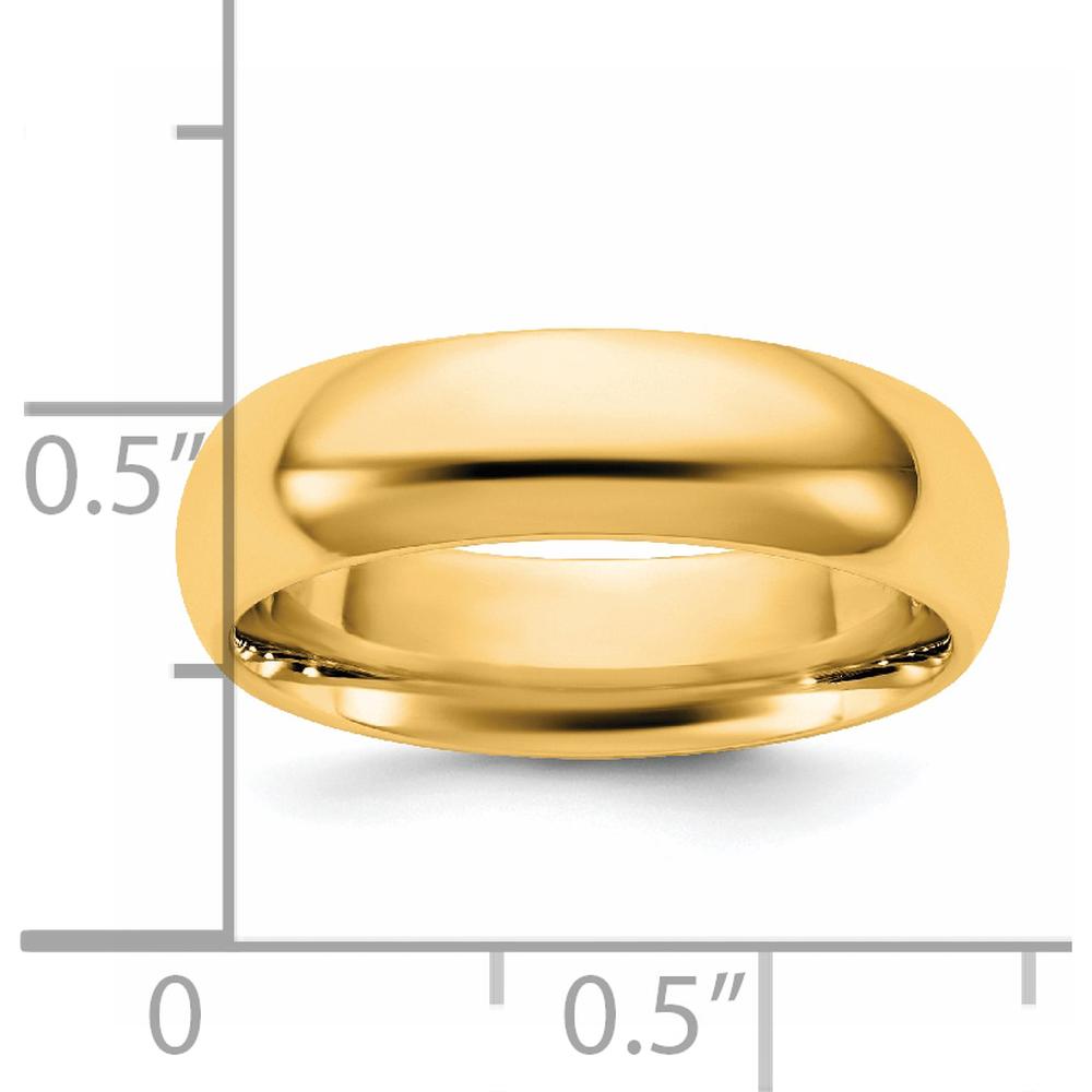 14K Yellow Gold 5.5mm Comfort Fit Domed Wedding Band Size 12 by Luciano & Cie