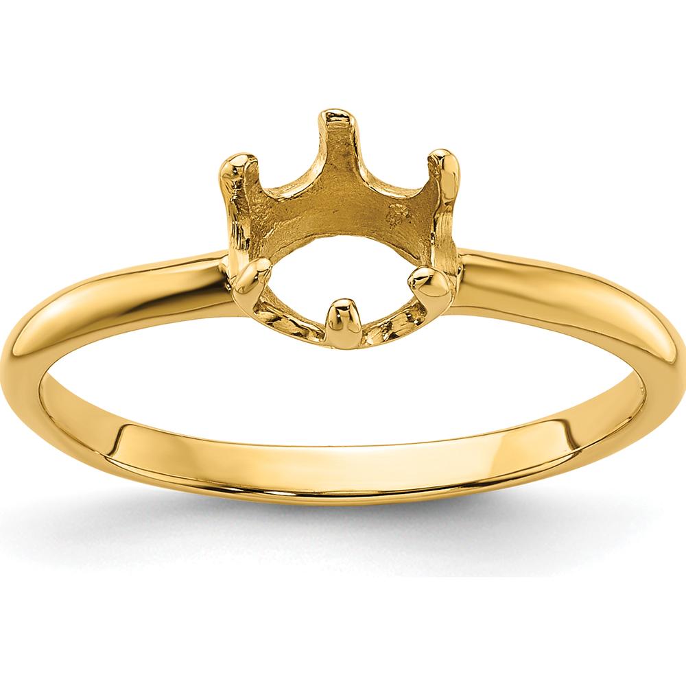14K Yellow Gold 5.5mm Crown Setting Ring Mounting for Pearl or Gemstone by Monteluci Fine Jewelry