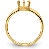 14K Yellow Gold 5.5mm Crown Setting Ring Mounting for Pearl or Gemstone by Monteluci Fine Jewelry