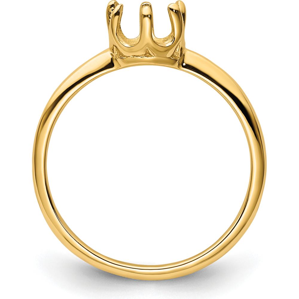 14K Yellow Gold 5.5mm Crown Setting Ring Mounting for Pearl or Gemstone by Monteluci Fine Jewelry