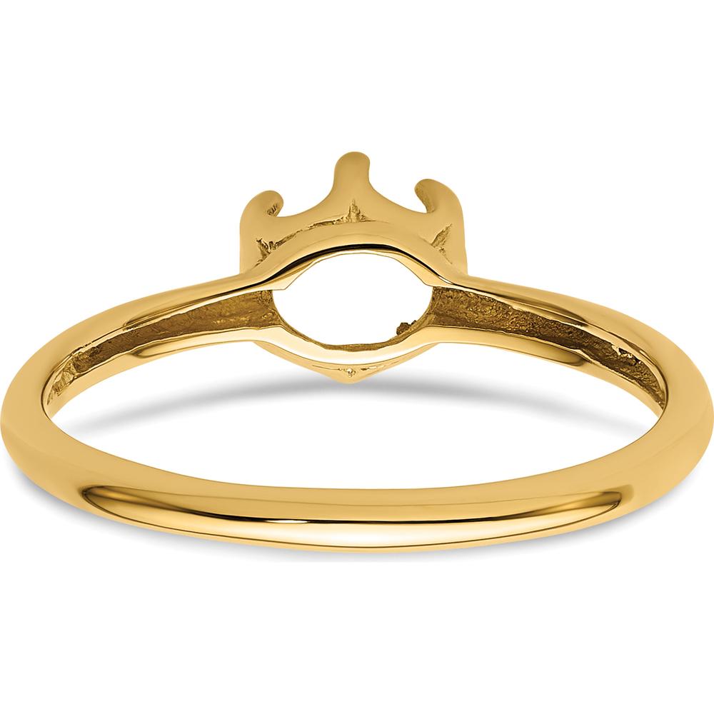 14K Yellow Gold 5.5mm Crown Setting Ring Mounting for Pearl or Gemstone by Monteluci Fine Jewelry
