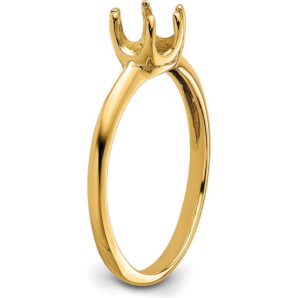 14K Yellow Gold 5.5mm Crown Setting Ring Mounting for Pearl or Gemstone by Monteluci Fine Jewelry