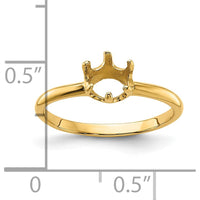 14K Yellow Gold 5.5mm Crown Setting Ring Mounting for Pearl or Gemstone by Monteluci Fine Jewelry
