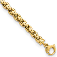 14K Yellow Gold 5.5mm Fancy Link Bracelet - 7.5 inches Long with Polished Finish by 0