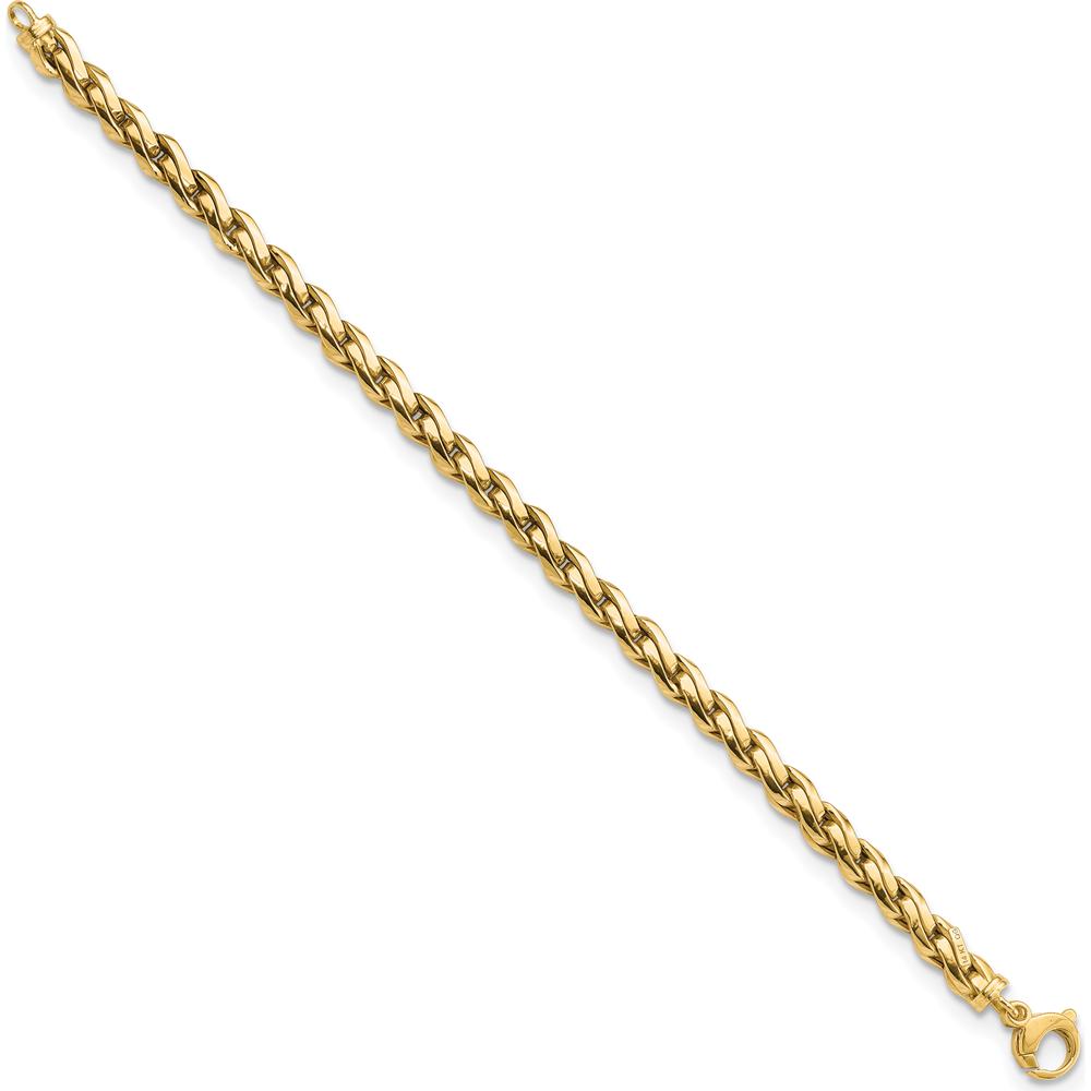 14K Yellow Gold 5.5mm Fancy Link Bracelet - 7.5 inches Long with Polished Finish by 0
