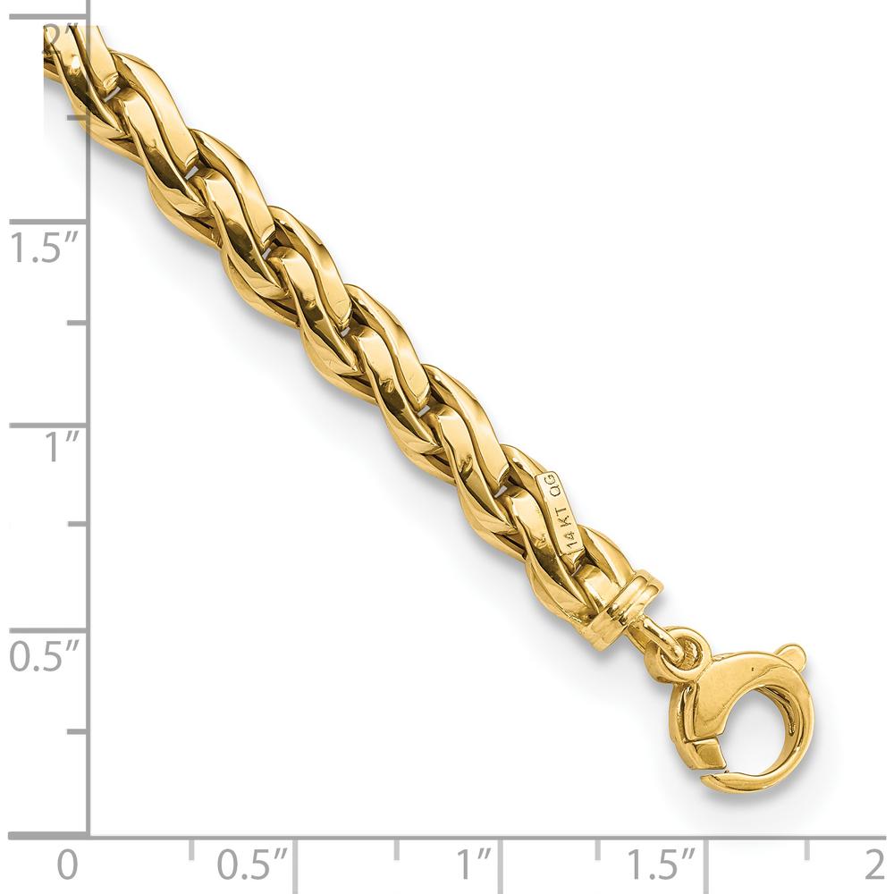 14K Yellow Gold 5.5mm Fancy Link Bracelet - 7.5 inches Long with Polished Finish by 0